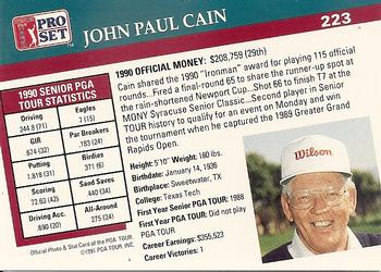 1991 Pro Set PGA Tour #223 John Paul Cain Back