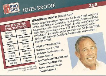 1991 Pro Set PGA Tour #256 John Brodie Back