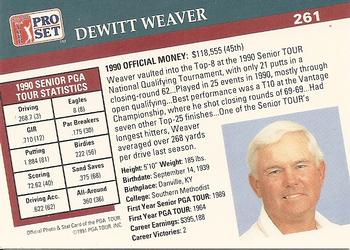 1991 Pro Set PGA Tour #261 DeWitt Weaver Back