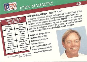 1991 Pro Set PGA Tour #40 John Mahaffey Back