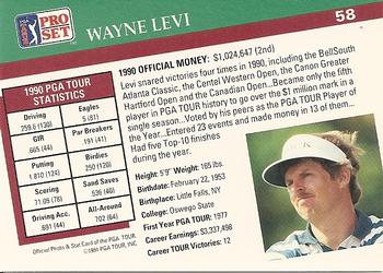 1991 Pro Set PGA Tour #58 Wayne Levi Back