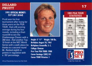 1992 Pro Set PGA Tour #17 Dillard Pruitt Back