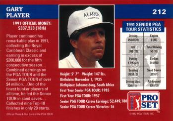 1992 Pro Set PGA Tour #212 Gary Player Back