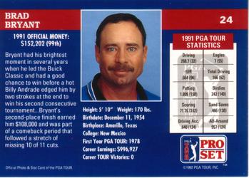 1992 Pro Set PGA Tour #24 Brad Bryant Back