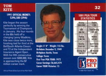 1992 Pro Set PGA Tour #32 Tom Kite Back