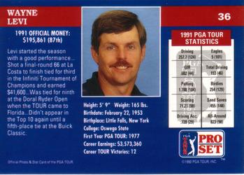 1992 Pro Set PGA Tour #36 Wayne Levi Back