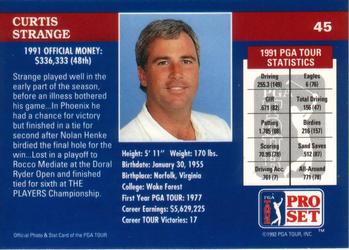 1992 Pro Set PGA Tour #45 Curtis Strange Back