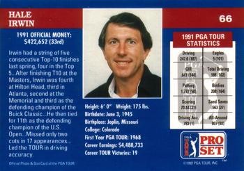 1992 Pro Set PGA Tour #66 Hale Irwin Back