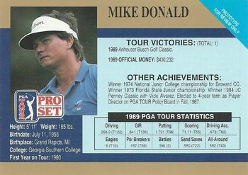 1990 Pro Set PGA Tour - Promos #NNO Mike Donald Back