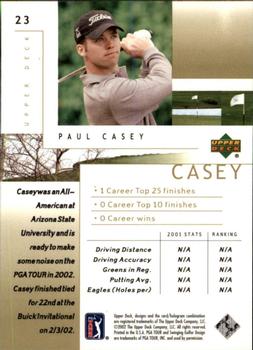 2002 Upper Deck #23 Paul Casey Back