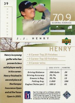 2002 Upper Deck #39 J.J. Henry Back