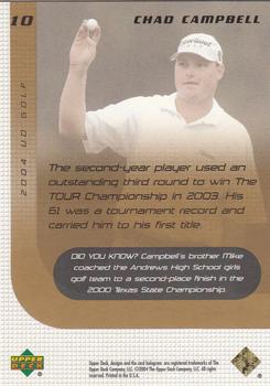 2004 Upper Deck #10 Chad Campbell Back