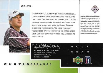 2003 Upper Deck - Golf Gear Eagle #GE-CS Curtis Strange Back