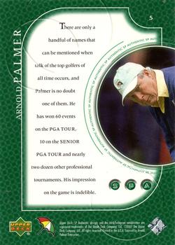 2001 SP Authentic #5 Arnold Palmer Back