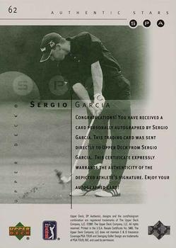 2001 SP Authentic #62 Sergio Garcia Back