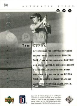 2001 SP Authentic #80 Tim Clark Back