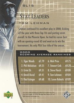 2001 Upper Deck - Stat Leaders #SL15 Tom Lehman Back