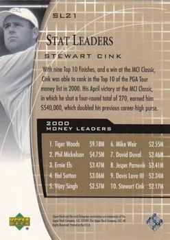 2001 Upper Deck - Stat Leaders #SL21 Stewart Cink Back