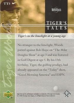 2001 Upper Deck - Tiger's Tales #TT3 Tiger Woods Back