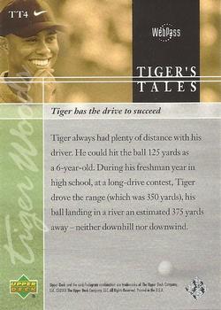 2001 Upper Deck - Tiger's Tales #TT4 Tiger Woods Back