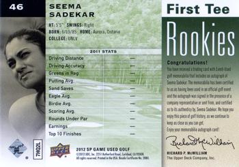 2012 SP Game Used #46 Seema Sadekar Back