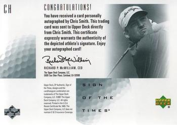 2001 SP Authentic - Sign of the Times #CH Chris Smith Back