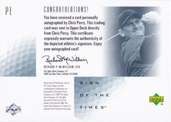 2001 SP Authentic - Sign of the Times #PE Chris Perry Back
