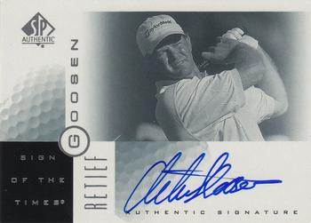 2001 SP Authentic - Sign of the Times #RG Retief Goosen Front