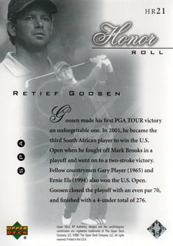 2001 SP Authentic - Honor Roll #HR21 Retief Goosen Back