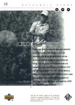 2001 Upper Deck - SP Authentic Preview #26 Mike Weir Back
