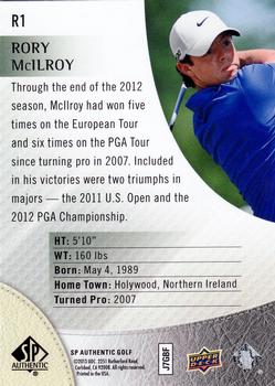 2014 SP Authentic - Rookie Extended #R1 Rory McIlroy Back