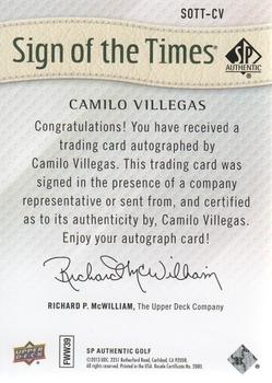 2014 SP Authentic - Sign of the Times #SOTT-CV Camilo Villegas Back