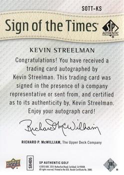 2014 SP Authentic - Sign of the Times #SOTT-KS Kevin Streelman Back