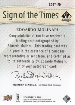 2014 SP Authentic - Sign of the Times #SOTT-EM Edoardo Molinari Back