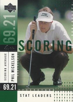 2002 Upper Deck - Stat Leaders #SL10 Phil Mickelson Front