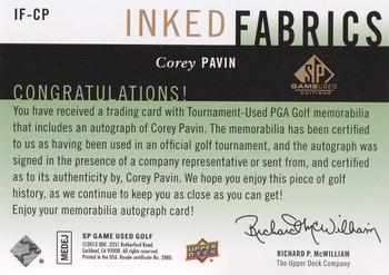 2014 SP Game Used - Inked Fabrics Spectrum #IF-CP Corey Pavin Back