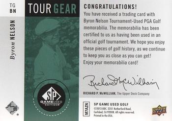 2014 SP Game Used - Tour Gear #TGBN Byron Nelson Back