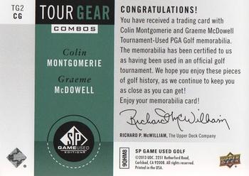 2014 SP Game Used - Tour Gear Combos #TG2-CG Colin Montgomerie / Graeme McDowell Back