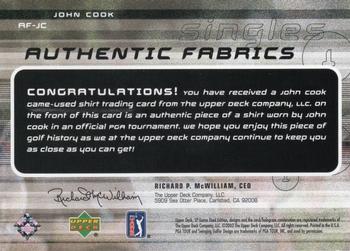2003 SP Game Used - Authentic Fabrics Singles #AF-JC John Cook Back