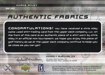 2003 SP Game Used - Authentic Fabrics Singles #AF-RI Chris Riley Back