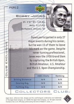 2002 Upper Deck - Collector's Club #PGA12 Bobby Jones Back