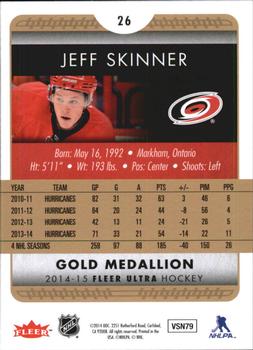 2014-15 Ultra - Gold Medallion #26 Jeff Skinner Back