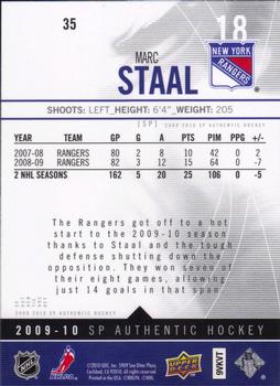 2009-10 SP Authentic #35 Marc Staal Back