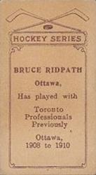 1910-11 Imperial Tobacco Hockey Series (C56) #34 Bruce Ridpath Back