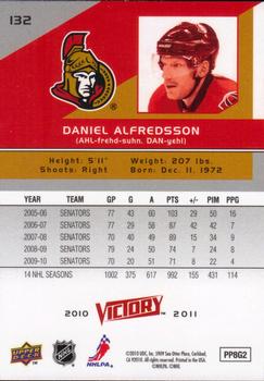 2010-11 Upper Deck Victory #132 Daniel Alfredsson Back