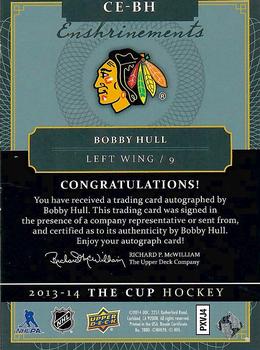 2013-14 Upper Deck The Cup - Enshrinements #CE-BH Bobby Hull Back
