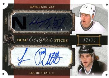 2013-14 Upper Deck The Cup - Scripted Sticks Dual #DSS-RG Wayne Gretzky / Luc Robitaille Front