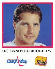 1991-92 Kodak/Giant Washington Capitals #NNO Randy Burridge Front
