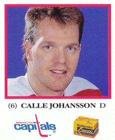 1991-92 Kodak/Giant Washington Capitals #NNO Calle Johansson Front