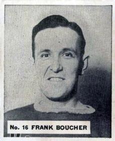 1937-38 World Wide Gum (V356) #16 Frank Boucher Front